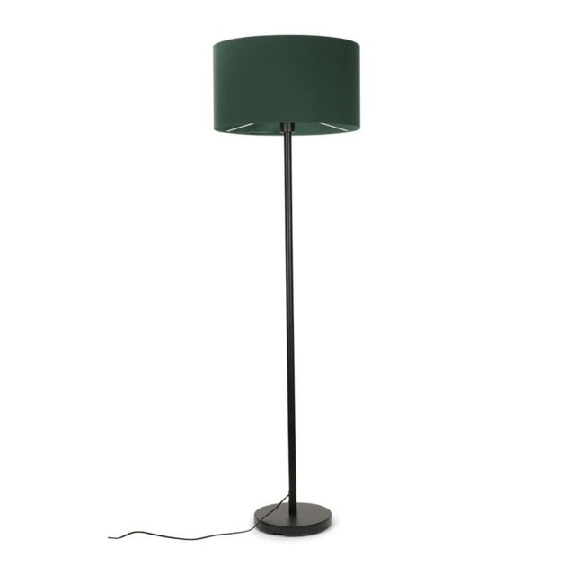 ValueLights Charlie Black Floor Lamp Forest Green Shade