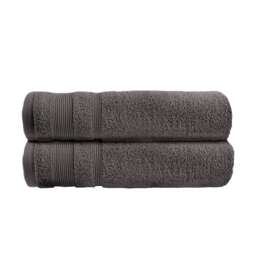 Luxury Zero Twist Egyptian Cotton Bath Towels 70 x 120cm - Pack of 2 Grey Charcoal Bath towel