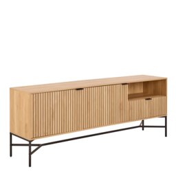 Jaipur Sideboard With 2 Doors and 2 Shelves in Oak Brown Oak 1