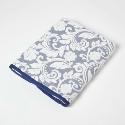 Homescapes Damask Turkish Cotton 600 GSM Guest Towel - Navy Blue