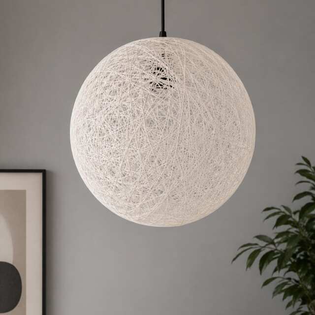 CGC CLARA Cream Large 40cm Round Rattan Weave Lampshade