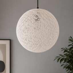 CGC CLARA Cream Large 40cm Round Rattan Weave Lampshade