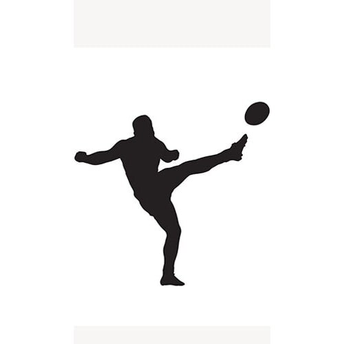 Rugby Player Ball Side Kick Silhouette PVC Lifesize Poster 182cm
