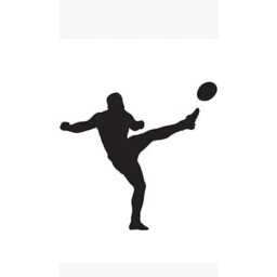 Rugby Player Ball Side Kick Silhouette PVC Lifesize Poster 182cm