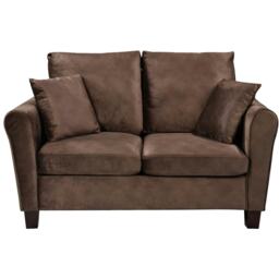 Plush Velvet 2 Seat Sofa in Brown