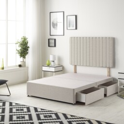 Texas Divan Bed Base with 2 Drawers & 30 Inch Headboard Plush Velvet Silver Silver