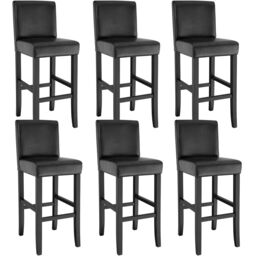 Bar Stools with a padded backrest and faux leather cover Black black 41 x 40 x 107 cm 6