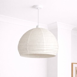 CGC Hester White Linen Large Round Open Easy-Fit Handmade Lampshade
