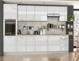 Kitchen Cabinet Set 9 Unit Tall Oven Housing Soft Close 3m Modern White Gloss Storage Ella