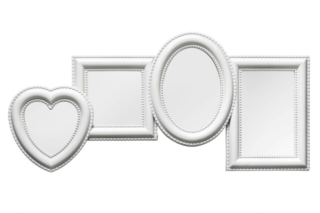 4 Photo White Plastic Multi Photo Frame,Four Distinct Layouts Poster Frame,Decorative Wall Frame For Gifting White One Size