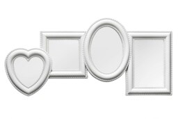 4 Photo White Plastic Multi Photo Frame,Four Distinct Layouts Poster Frame,Decorative Wall Frame For Gifting White One Size