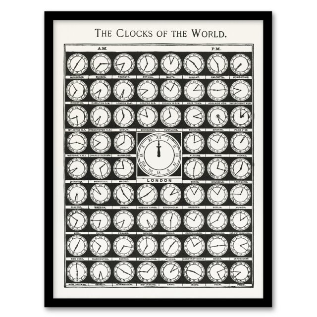 "The Clocks of the World from Medicology 1910 Framed Wall Art Print 12X16"""