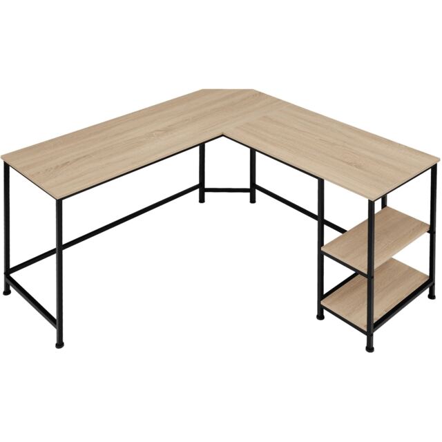 Desk Hamilton - corner unit, shelf with 2 storage compartments Brown industrial wood light, oak Sonoma 138 x 138 x 75,50 cm 1