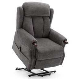 Halton Electric Fabric Heavy Duty Single Motor Rise Recliner Lift Mobility Chair (Charcoal)