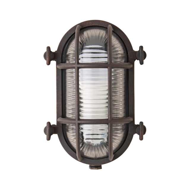 ValueLights Bow Nautical Brown Bulkhead Light & 3000K Bulb Bronze