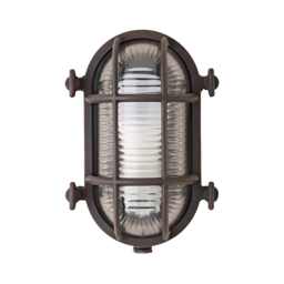 ValueLights Bow Nautical Brown Bulkhead Light & 3000K Bulb Bronze