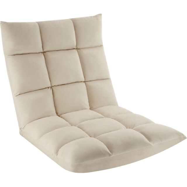 Recliner Snooze - 2 in 1 armchair or lounger, velvet, 14-step adjustable backrest Cream beige One Size 1