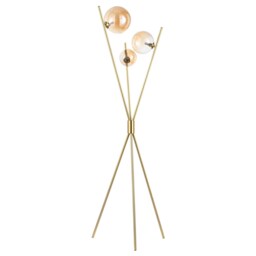 BHS Lincoln Floor Lamp, Satin Brass