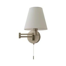 ValueLights Sonia Brushed Chrome Adjustable Wall Light Taper Shade Chrome