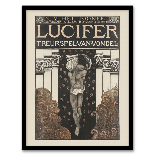 "Lucifer Mourning Game Theatre Poster Holst Framed Wall Art Print 12X16"""