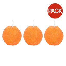 Something Different Orange Shaped Candle (Pack of 3) - Orange - One Size
