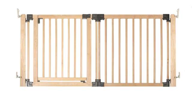 Safetots Wooden Multi Panel Room Divider, up to 176cm, Natural Wood, 76cm Tall, Flexible Room Divider for Baby and Toddler Cream Natural