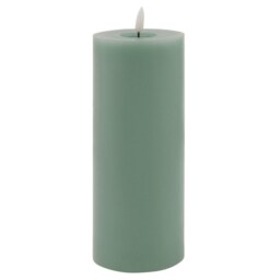 Luxe Collection Melt Effect LED Candle - Wax - L9 x W9 x H23 cm - Sage Green Green