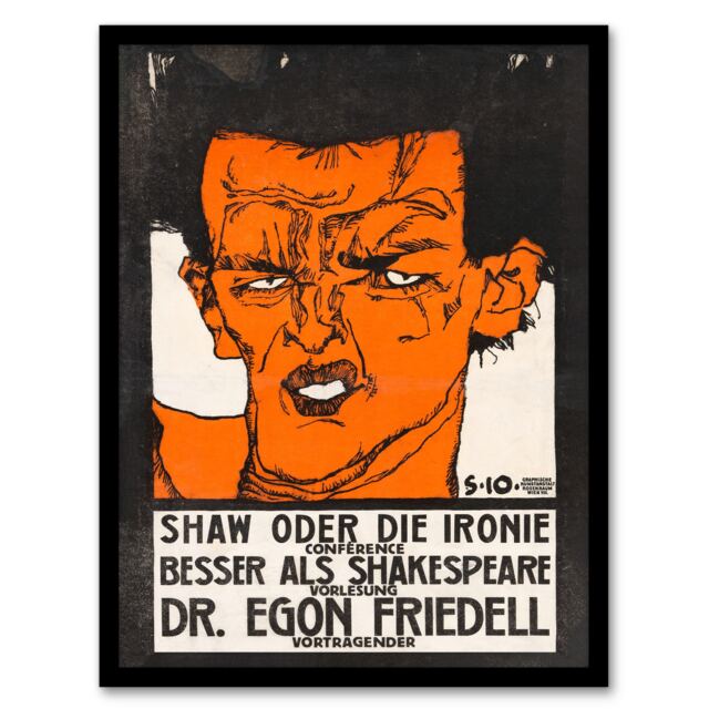 Egon Schiele Framed Wall Art Print Shaw or Irony Conference Poster Home Décor