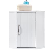 Elegant Brands Salcombe White Wooden Bathroom Corner Cabinet White 1