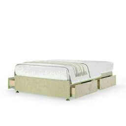 Cream Naples Velvet 4 Drawer Divan Base Super King