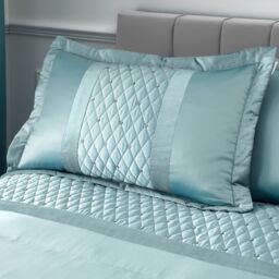 Catherine Lansfield Sequin Cluster Quilted Pillow sham Pair Blue Duck Egg Blue Standard