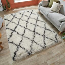 Home Republic Linhas Fluffy Rug - 120 x 170 Cream