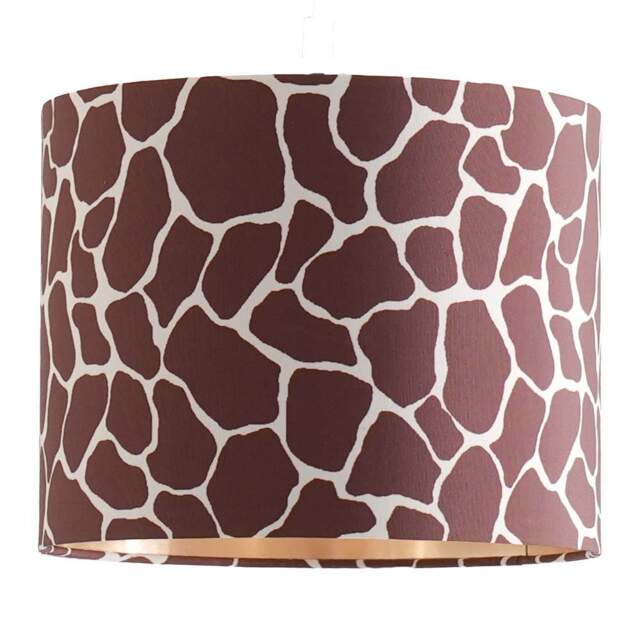 ValueLights Oasis Giraffe Print Fabric Gold Shade and Bulb