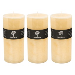 Nicola Spring Round Vanilla Pillar Candles - 140 Hours - Cream - Pack of 3 - Vanilla Candle Home Fragrance Aromatherapy