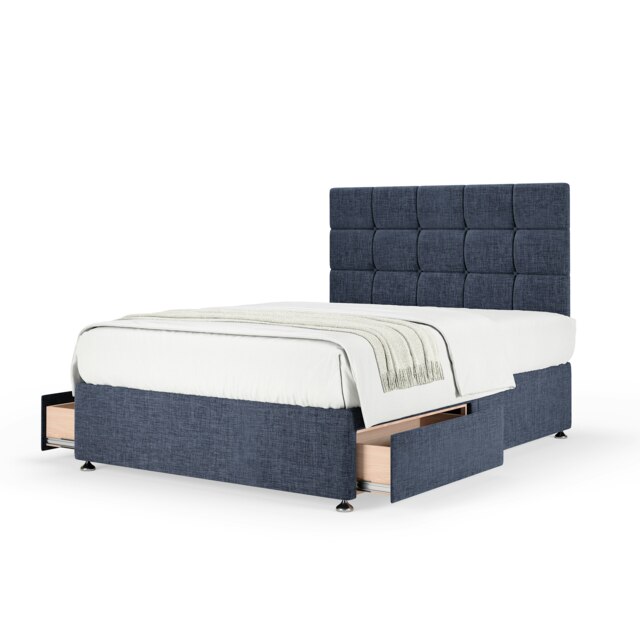 Ortho Classic Orthopaedic Midnight Linen 2 Drawer Divan Set And Pearl Headboard Super King