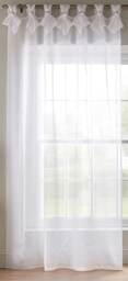 Tiara Dolly Voile Tab Top Curtain Panel - White - 145cm x 229cm
