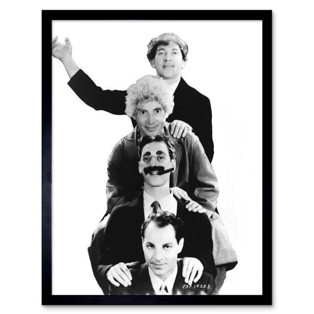 Photography Black White Harpo Groucho Marx Brothers Framed Wall Art Print