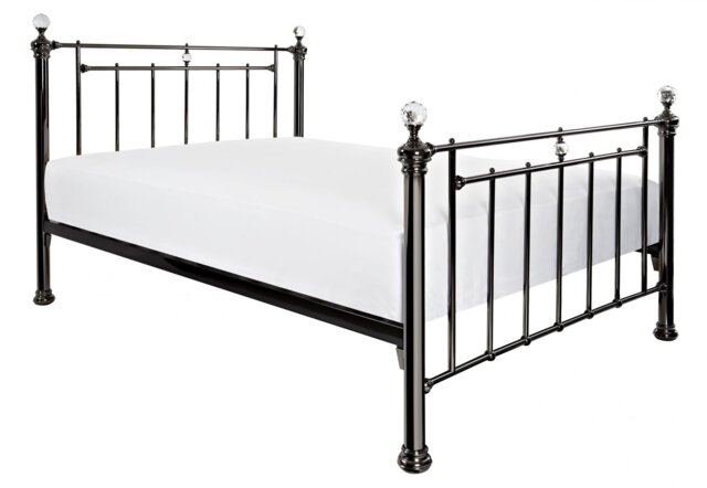 4ft6 Double Black nickel,Traditional Antique Victorian Metal Bed Frame Black Black Nickel Double