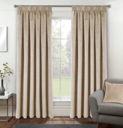 Luxury Enhanced Living Cream Velvet, Supersoft, Blackout, Thermal Curtains with Tape Top (PAIR) - 66 x 54 inch (168x137cm) Cream Cream 2