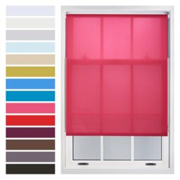 FURNISHED Daylight Roller Blinds Made to Measure Sheer Window Blind with Metal Fittings Pink Fuchsia (W) 60cm x (L) 210cm