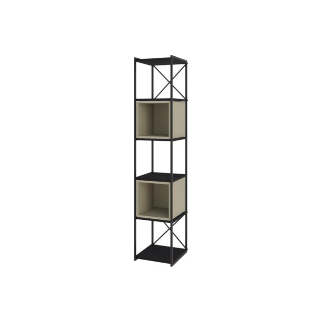 Decortie Vale Mini Bookcase 36x39x179cm Black Ash Green