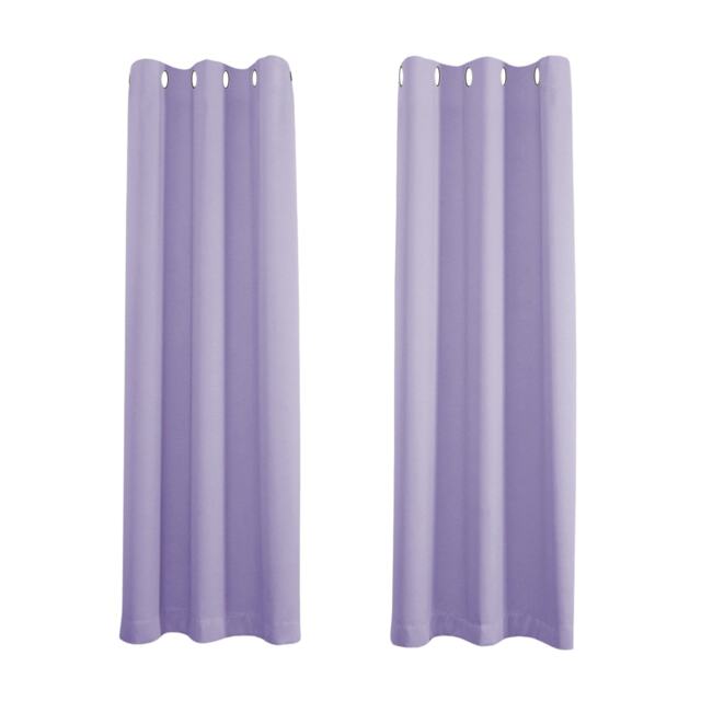 Lilac Eyelet Curtains - Thermal Blackout Curtains - 46 x 72 Inch Drop - 2 Panel Purple One Size