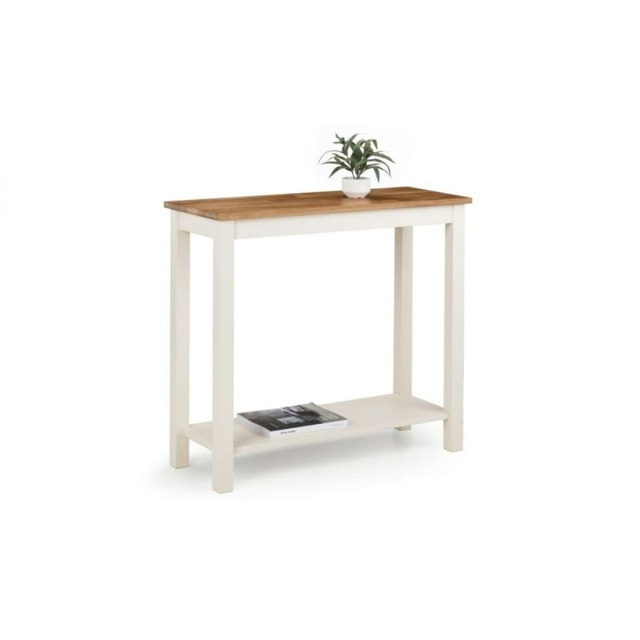 Ivory and Oak Console Table - 90cm White White