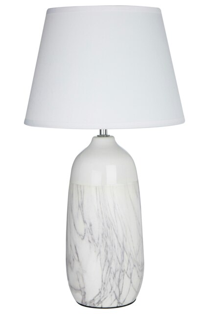 Interiors by Premier Contemporary White Ceramic Table Lamp, Elegant Bed Table Lmap, Easily Maintained Lamp for Livingroom Table