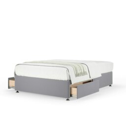 Majestic 1000 Pocket Sprung Silver Plush Velvet 2 Drawer Divan Set Small Single