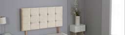 "Cream Plush Velvet Cube Headboard Cream 3FT Single 20""inch Headboard"