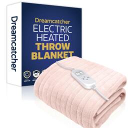 Dreamcatcher Deluxe XL Electric Throw Heated Double Over Blanket Fleece - Pink