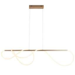 Attalea Modern Designer Bar Style LED Pendant Light Flexible Silcon Tube Satin Gold Finish