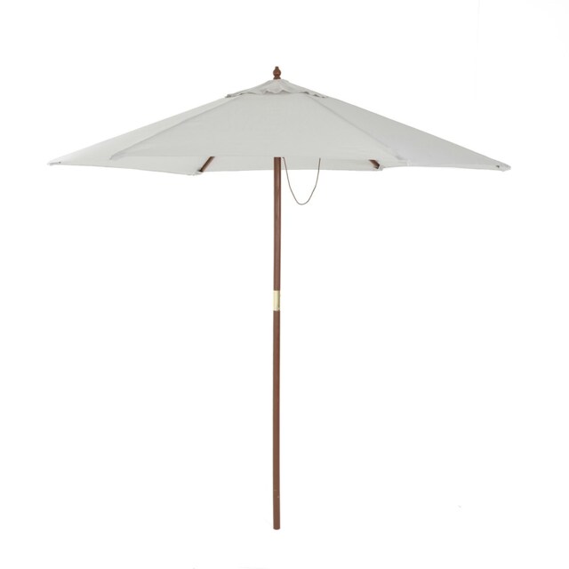 Charles Bentley Garden Large 2.4M Wooden Garden Patio Shade Umbrella - Light Grey