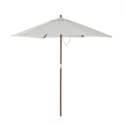 Charles Bentley Garden Large 2.4M Wooden Garden Patio Shade Umbrella - Light Grey